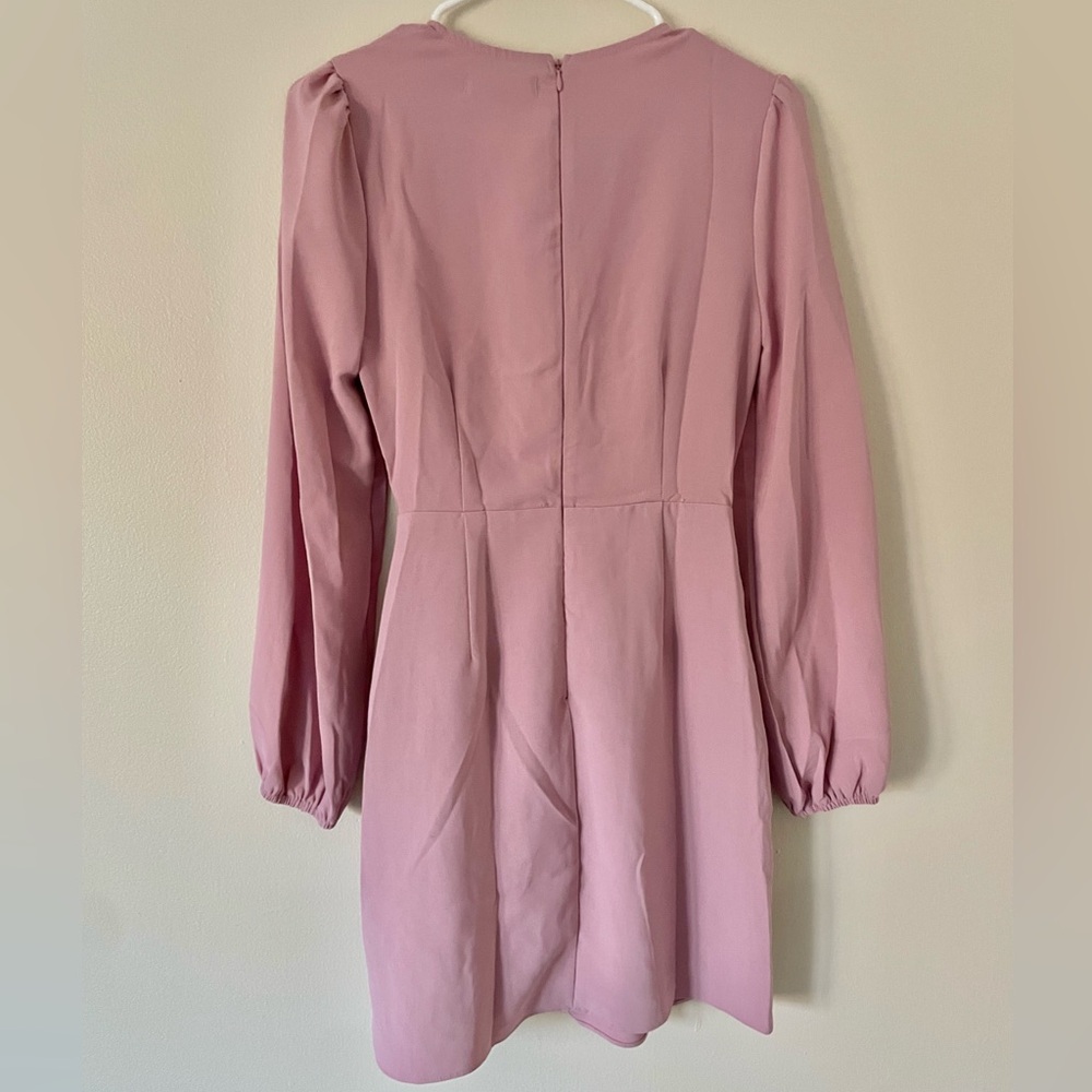 Lulu's Blush Pink Long Sleeve Tie-Waist Mini Dress - Picture 12 of 12